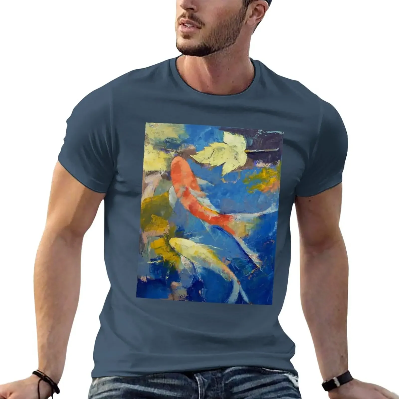 

Autumn Koi Garden T-Shirt sublime summer tops aesthetic clothes mens graphic t-shirts big and tall