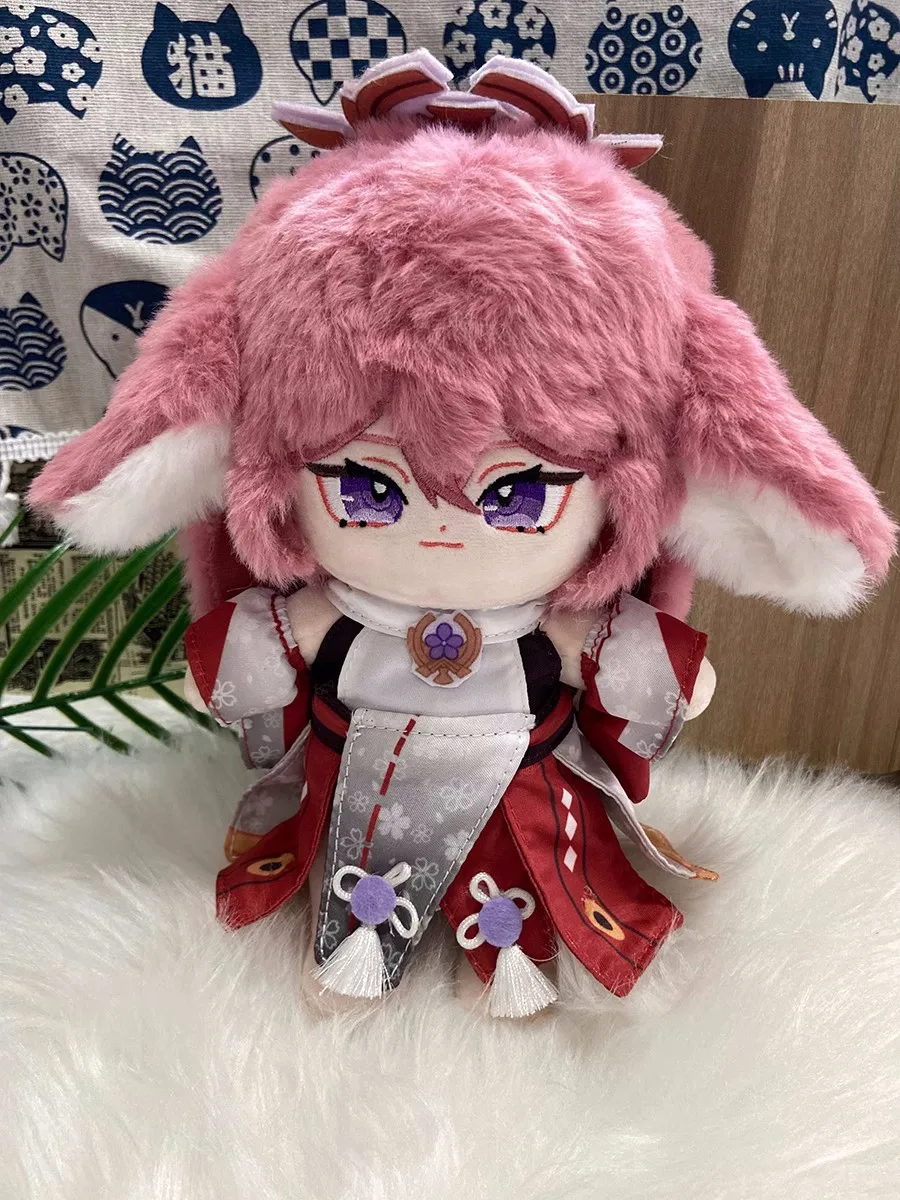 

Anime Genshin Impact Yae Miko 20cm Change Clothes Plushie Plush Doll Toys Stuffed Plush #4604 Children Gift