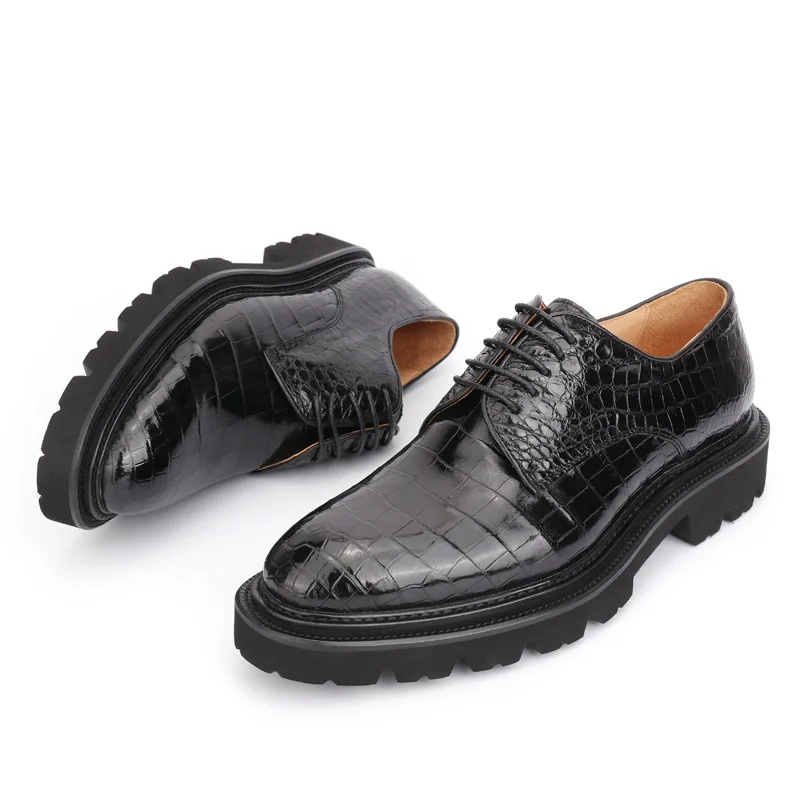 

Summer Casual Genuine Men's Wear-resistant Increased In HeigHt, CroCodile Leather Personalized Trend, Young And Middle-aged