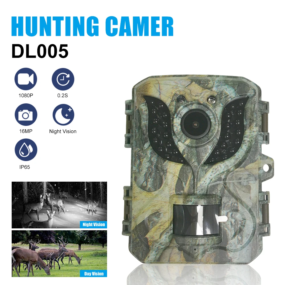 

HD наружная инфракрасная камера ночного видения, водонепроницаемая охотничья камера, время запуска 0,2 с, цветной экран 2,0 дюйма, 1080P, 16 МП