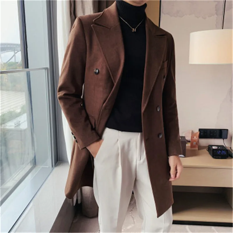 Men Long Jacket Wool Blends Heated Thick Woolen Suits Coat Winter Double Breasted Male Chaqueta Hombre Korean Slim Fit Overcoat
Men Long Jacket Wool Blends Heated Thick Woolen Suits Coat Winter Double Breasted Male Chaqueta Hombre Korean Slim Fit Overcoat