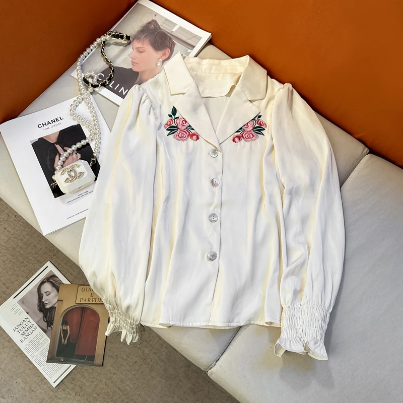 Luxury Casual Vintage Long Lantern Sleeve Blouse For Women Elegant Top Female Fashion Embroidered Shirts Women Vc03
Luxury Casual Vintage Long Lantern Sleeve Blouse For Women Elegant Top Female Fashion Embroidered Shirts Women Vc03
