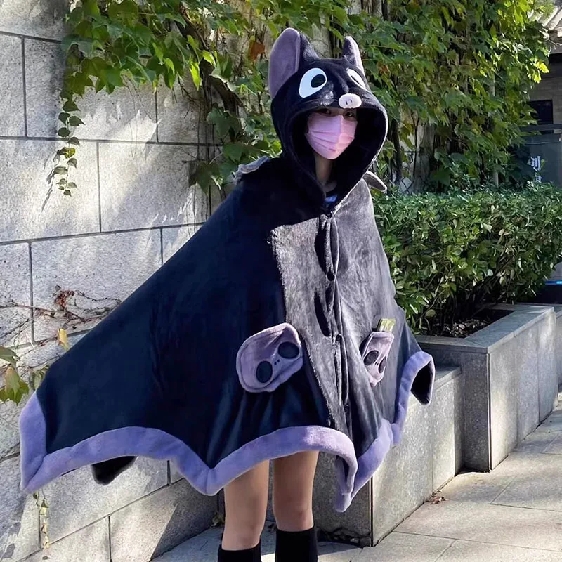 Trendy Anime Bat Blankets Women Soft Plush Pajamas Kawaii Fox Cloak Halloween Cosplay Costume Winter Warm Hooded Cape Night-robe
Trendy Anime Bat Blankets Women Soft Plush Pajamas Kawaii Fox Cloak Halloween Cosplay Costume Winter Warm Hooded Cape Night-robe