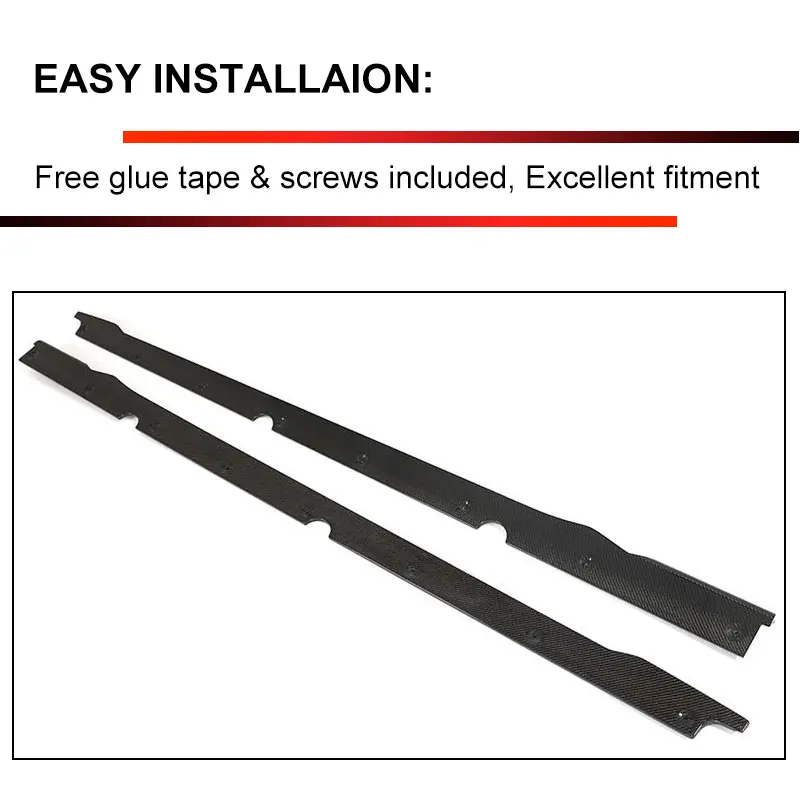 Car Side Skirts for KIA Stinger GT EX Hatchback 4-Door 2018-2023 Side Door Bumper Apron Lip Extensions Body Kits Carbon Fiber Car Side Skirts for KIA Stinger GT EX Hatchback 4-Door 2018-2023 Side Door Bumper Apron Lip Extensions Body Kits Carbon Fiber