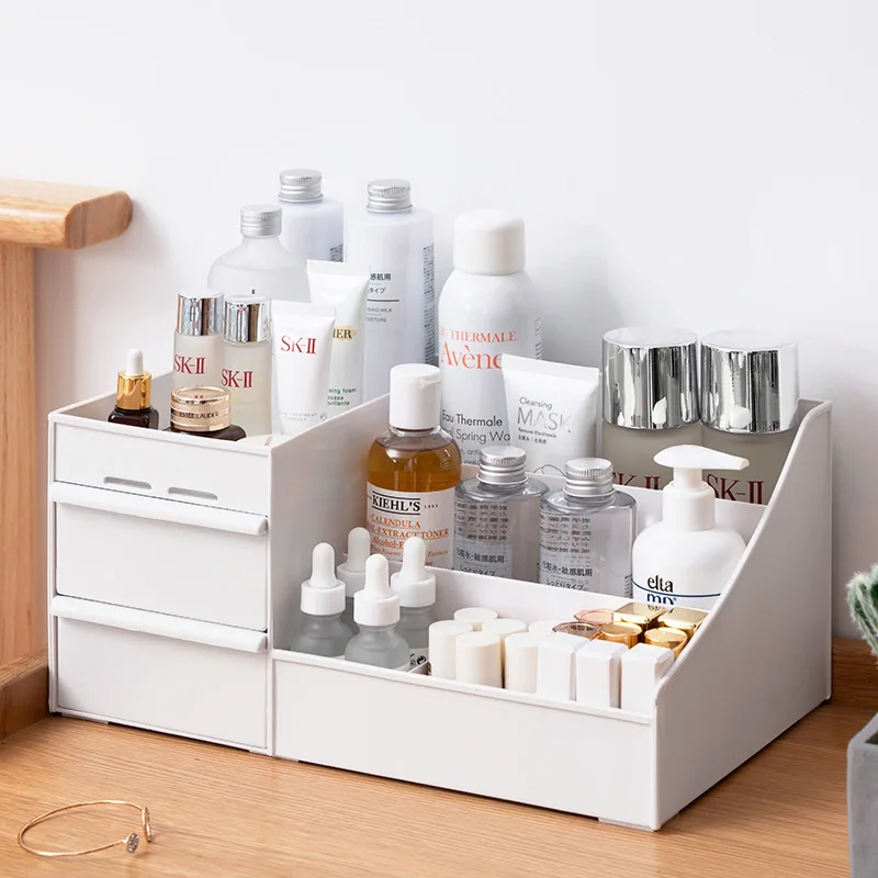 

Drawer-type Cosmetic Storage Box Portable Large Dormitory Cosmetic Box Skin Care Desktop Dresser Plastic Large Capacity