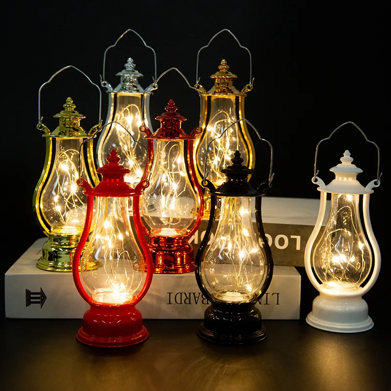 

Creative Retro Luminous Nightlights Small Oil Lamp Led Wind Lamp Ornament Portable Electronic Candle Lamp LED Xmas Night Lights