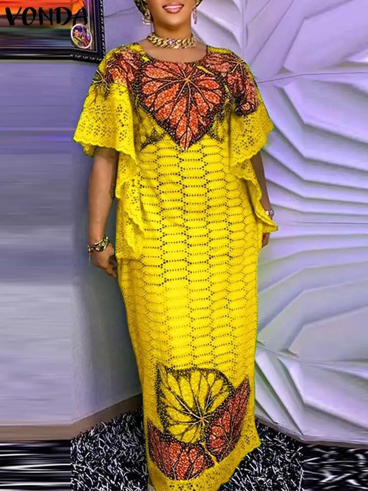 Bohemian Maxi Dress VONDA 2024 Women Printed Summer Ruffled Short Sleeve Long Sundress Fashion Vintage Casual Oversized Vestidos
Bohemian Maxi Dress VONDA 2024 Women Printed Summer Ruffled Short Sleeve Long Sundress Fashion Vintage Casual Oversized Vestidos