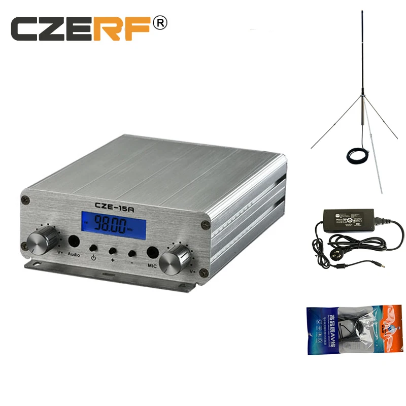 

Rf fm 15w Stereo Transmitter TNC CZE-15B Frequency Modulation Broadcast Transmitter