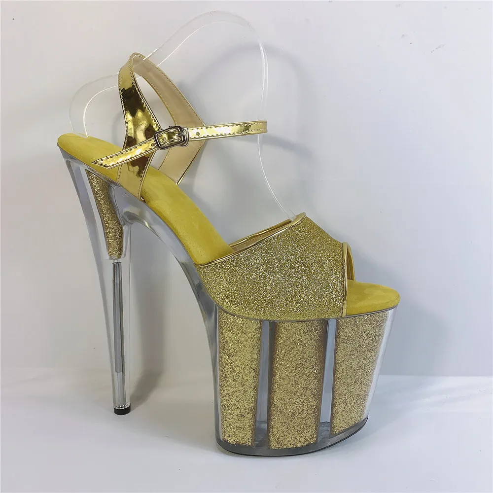 

8 inches, party princess heels, sexy 20cm sequined vamp, catwalk high-heeled dance shoes