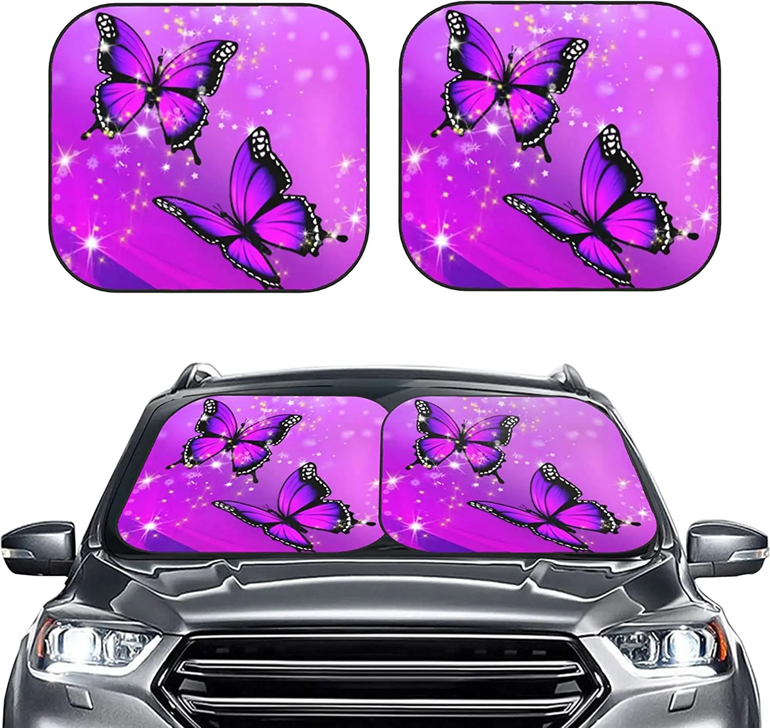 KUILIUPET 2-Piece Windshield Sun Shade Foldable Car Front Window Sunshade for Most Sports Cars SUV Truck - Heat Shield Reflector
KUILIUPET 2-Piece Windshield Sun Shade Foldable Car Front Window Sunshade for Most Sports Cars SUV Truck - Heat Shield Reflector