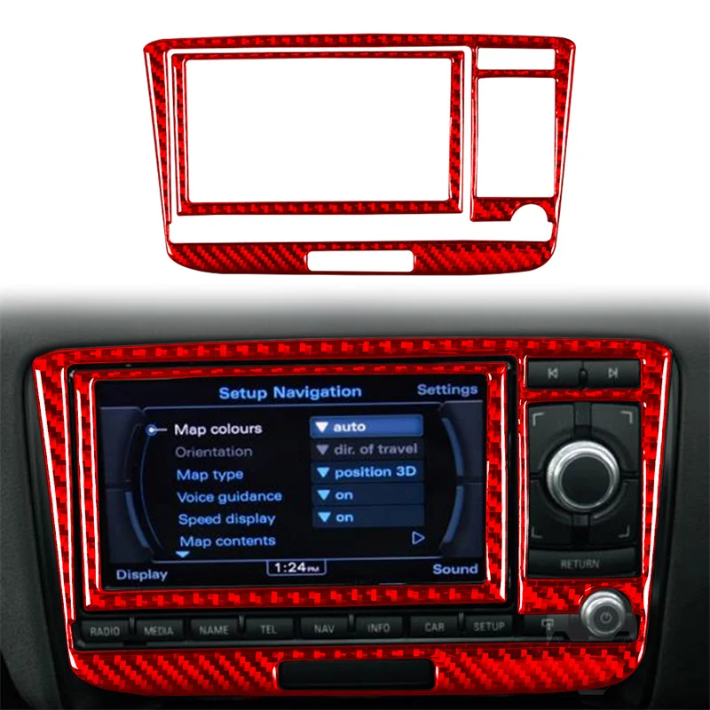 

For Audi TT 8n 8J MK123 TTRS 2008-2014 Carbon Fiber Air Conditioning CD Panel Trim Stickers Interior Car Accessories