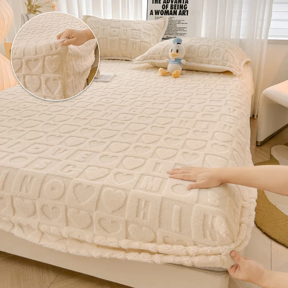 1PC Warm Winter Plush Fitted Sheet Jacquard Elastic Bed Cover Soft Comfortable Mattress Protector Плюшевая простыня 봉제 침대 시트
1PC Warm Winter Plush Fitted Sheet Jacquard Elastic Bed Cover Soft Comfortable Mattress Protector Плюшевая простыня 봉제 침대 시트