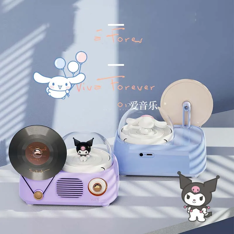 

Sanrio аниме Kuromi Bluetooth-динамик Cinnamoroll часы Беспроводная Bluetooth-акустика граммофон подарок на день рождения