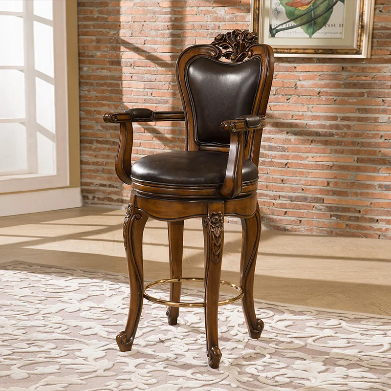 European bar chair can be rotated bar chair home leather bar stool American country all solid wood chair bench custom
European bar chair can be rotated bar chair home leather bar stool American country all solid wood chair bench custom