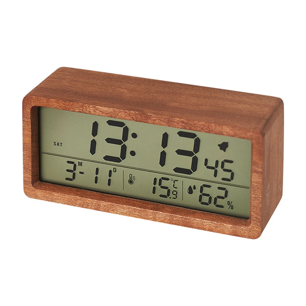 Elegant Wooden Alarm Clock for Bedrooms Beside Table Desk Temperature and Humidity Display Creative Design Easy to Use
Elegant Wooden Alarm Clock for Bedrooms Beside Table Desk Temperature and Humidity Display Creative Design Easy to Use