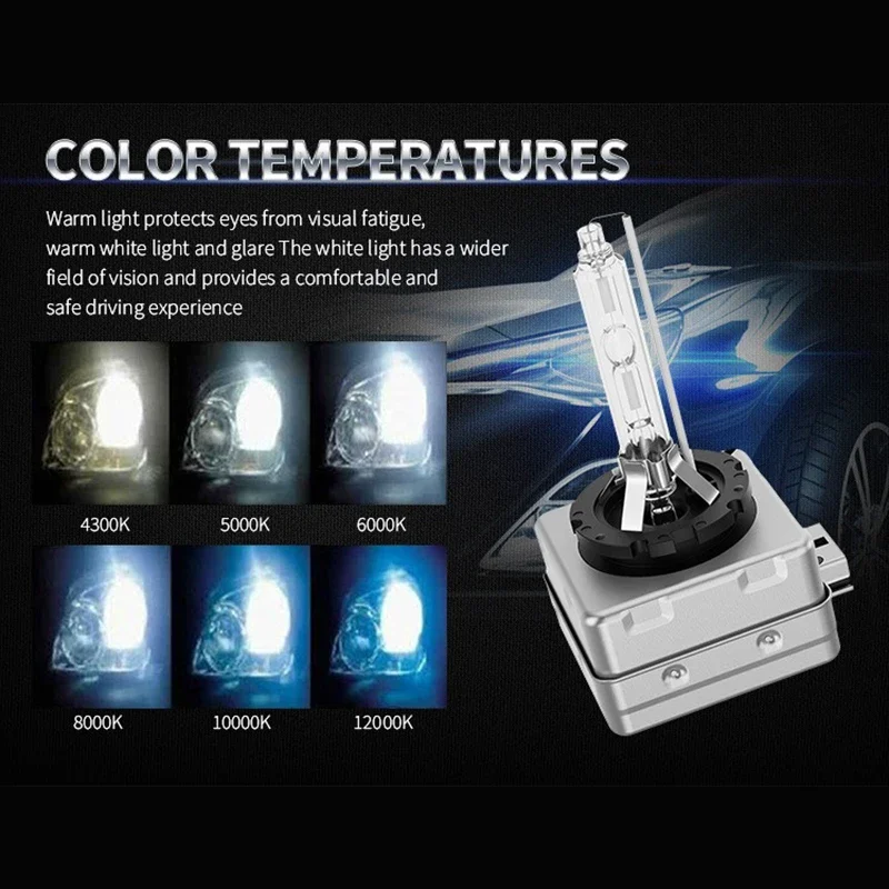 D Series 35W HID Xenon Car Headlight Bulbs with a Brightness of 8000LM, 3000K 4300K 6000K 8000K 12000K
D Series 35W HID Xenon Car Headlight Bulbs with a Brightness of 8000LM, 3000K 4300K 6000K 8000K 12000K