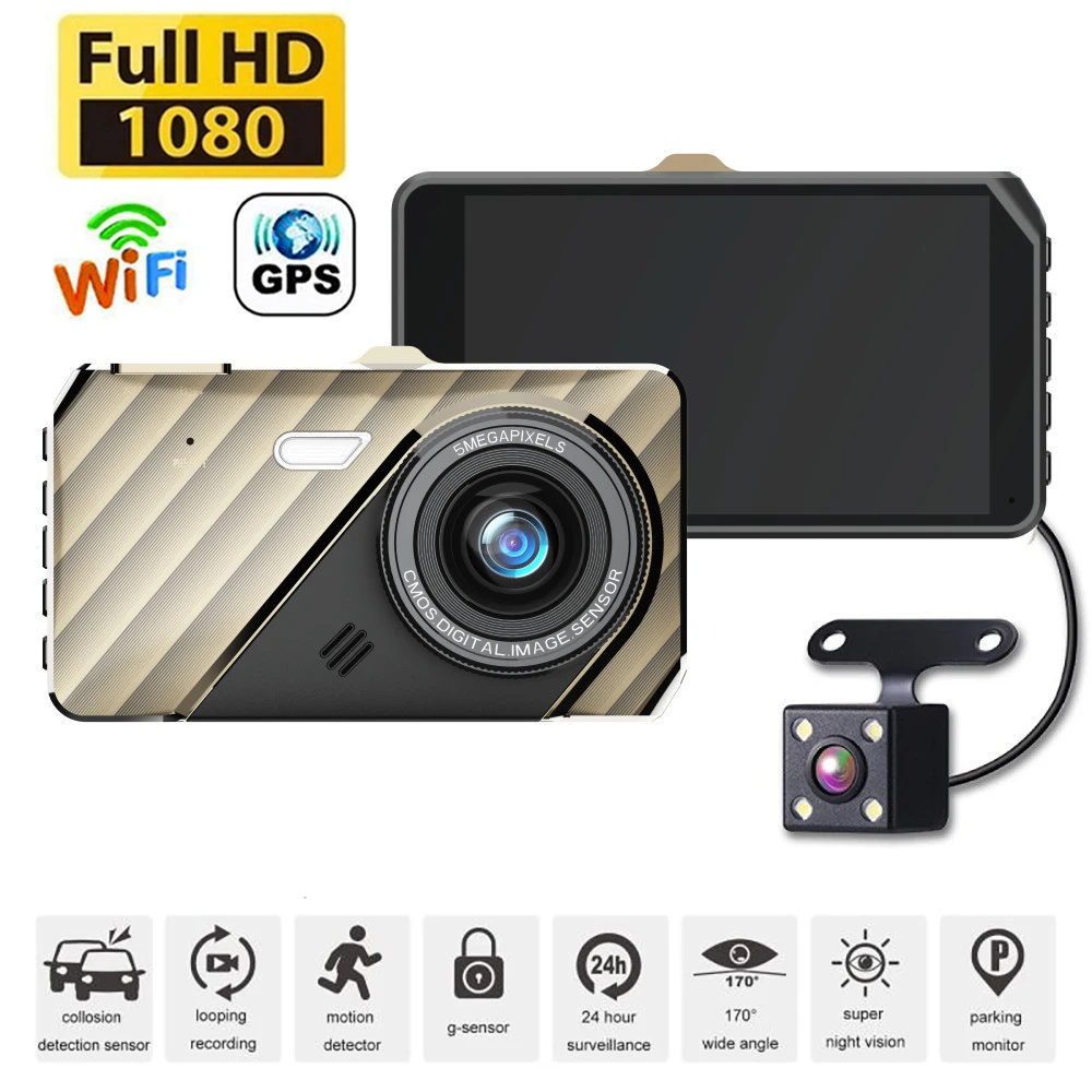 Dash Cam Car DVR WiFi Full HD 1080P Rear View Camera Video Recorder Night Vision Black Box Dashcam GPS Registrar Car Accessories
Dash Cam Car DVR WiFi Full HD 1080P Rear View Camera Video Recorder Night Vision Black Box Dashcam GPS Registrar Car Accessories