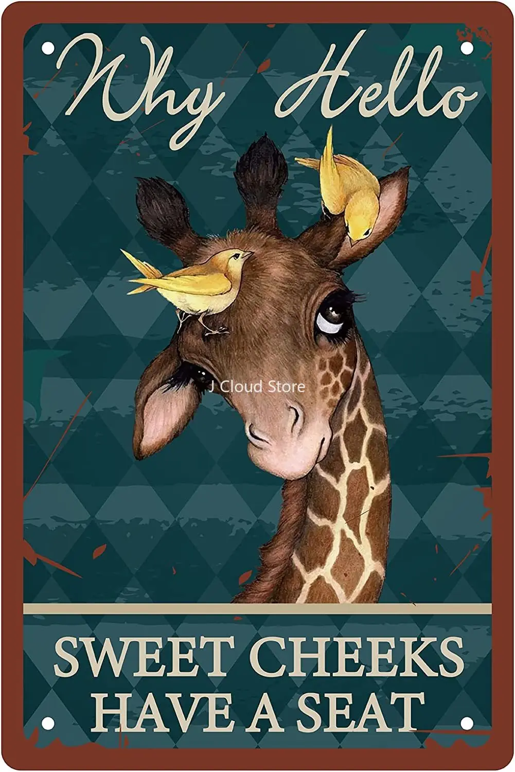 Giraffe Why Hello Sweet Cheeks Sign Vintage Tin Signs Funny Metal Tin Sign Wall Art Garden House Plaque for Bathroom
Giraffe Why Hello Sweet Cheeks Sign Vintage Tin Signs Funny Metal Tin Sign Wall Art Garden House Plaque for Bathroom