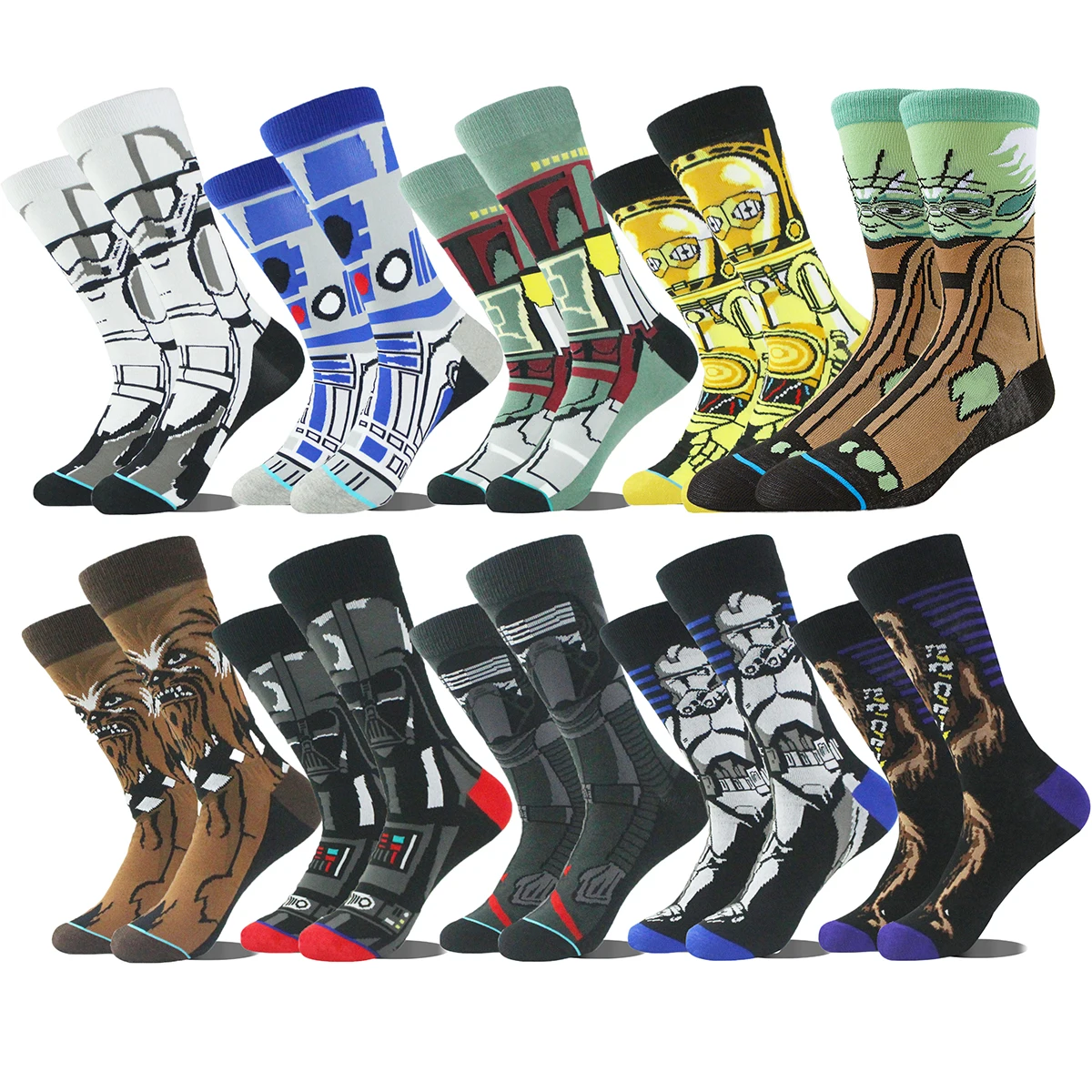 

5pairs MINISO Men socks anime movie gamers cartoon socks hip hop novelty funny sock