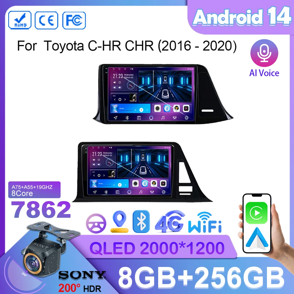 Автомобильный радиоприемник Android 14 для Toyota C-HR CHR 2016-2020, автомобильный телефон, GPS-навигация, QLED 2K, беспроводной Carplay 2din
Автомобильный радиоприемник Android 14 для Toyota C-HR CHR 2016-2020, автомобильный телефон, GPS-навигация, QLED 2K, беспроводной Carplay 2din