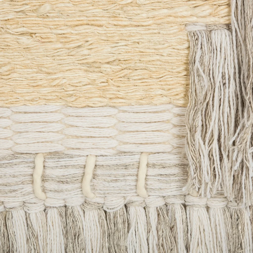 Handwoven Fringe Wall Tapestry - Contemporary Wool Cotton Art Decor 24x28" 3 Sb1ac9cde1e974297a6b82bbb7d129770i
