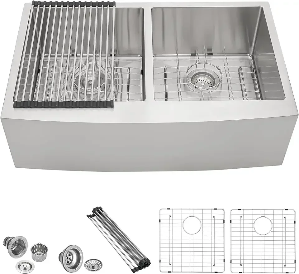33 Farmhoue Sink Double Bowl - Lordear 33 Inch Kitchen Sink Stainless Steel 16 Gauge Double Bowl 50/50 Apront Front
33 Farmhoue Sink Double Bowl - Lordear 33 Inch Kitchen Sink Stainless Steel 16 Gauge Double Bowl 50/50 Apront Front
