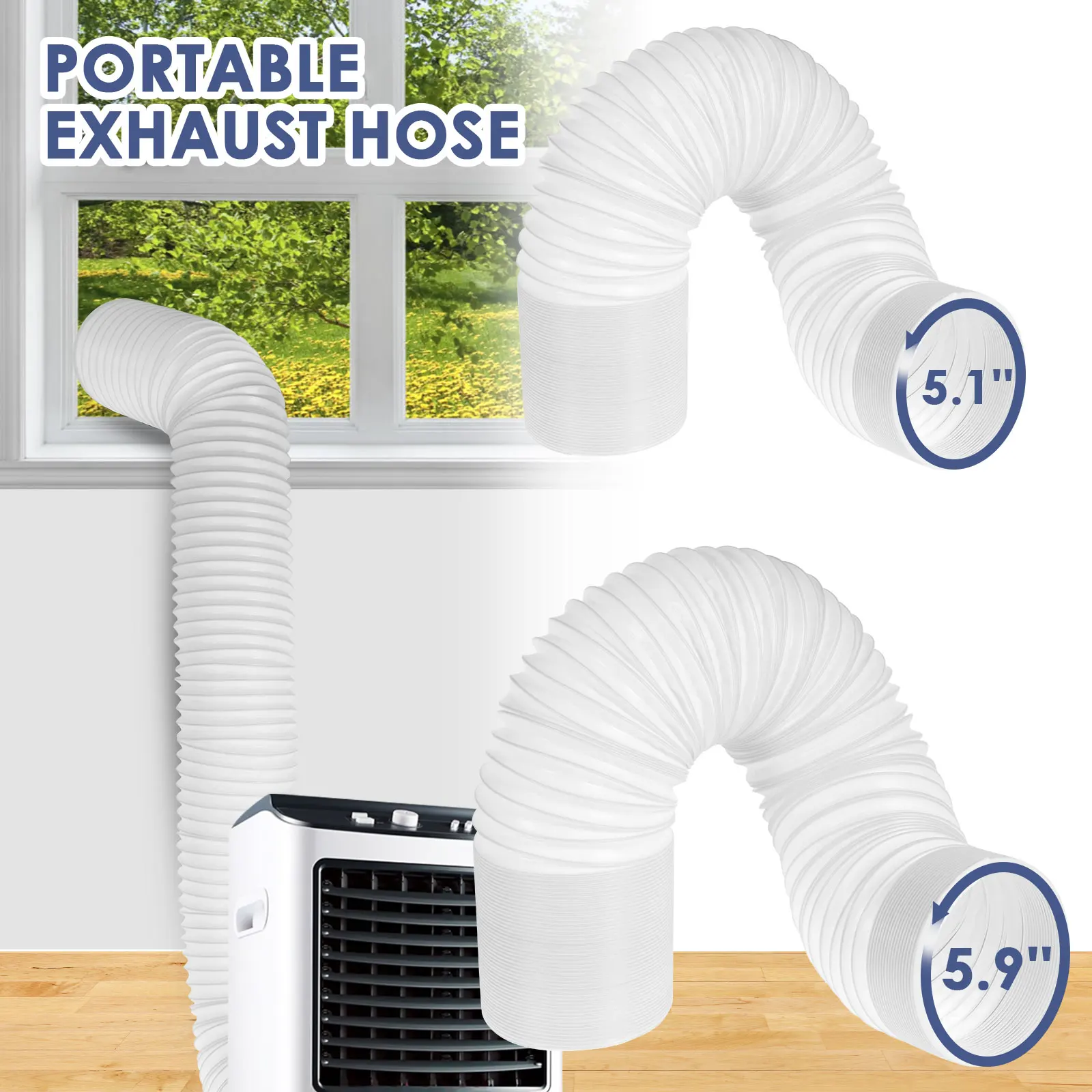 5.1/5.9inch Air Conditioner Hose Portable Flexible AC Exhaust Hose Anti-Clockwise Thread Exhaust Hose 15 to 80inch Extendable
5.1/5.9inch Air Conditioner Hose Portable Flexible AC Exhaust Hose Anti-Clockwise Thread Exhaust Hose 15 to 80inch Extendable