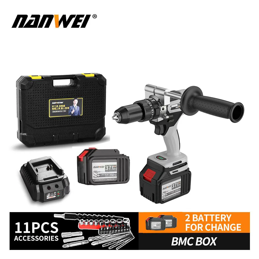 Nanwei 13mm 200NM Impact Drill Electric Screwdriver Household Cordless Drill Hand-held Rechargeable Lithium-ion Battery
Nanwei 13mm 200NM Impact Drill Electric Screwdriver Household Cordless Drill Hand-held Rechargeable Lithium-ion Battery
