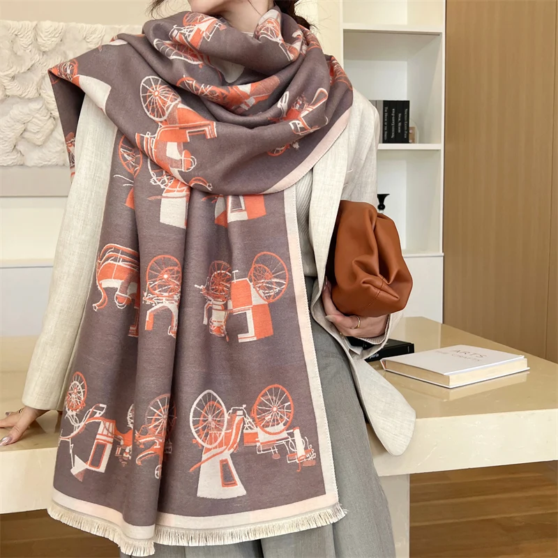 Luxury brands Thick Warm Scarves Blanket Pashmina Shawls and Wraps Winter Female Scarf for woman Cashmere Bufanda ponchos New 
Luxury brands Thick Warm Scarves Blanket Pashmina Shawls and Wraps Winter Female Scarf for woman Cashmere Bufanda ponchos New