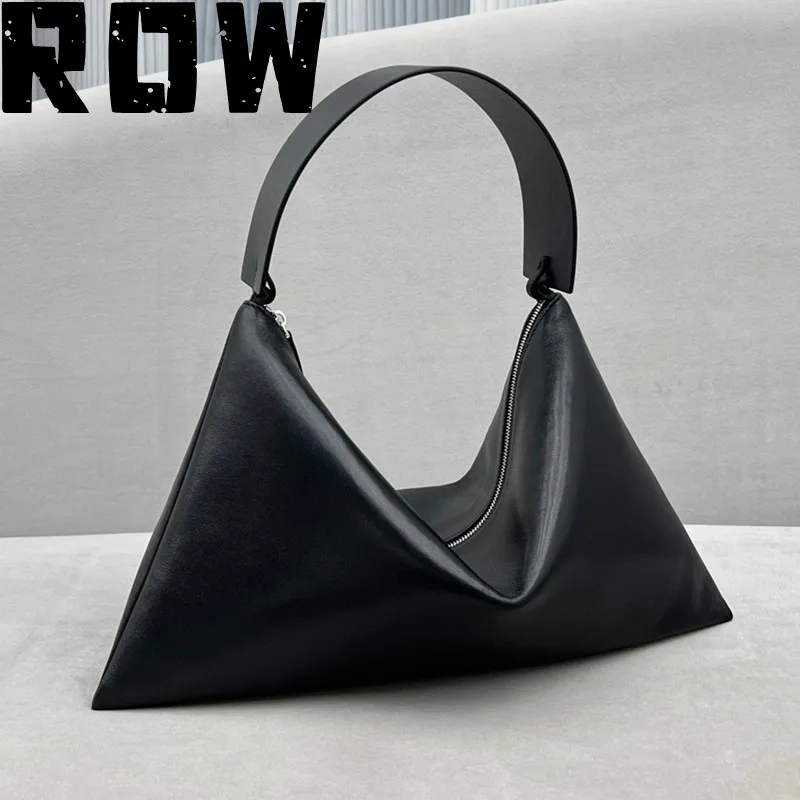 

ROW Women's 2024 New Cowhide White Wide Shoulder Strap Envelope Bag for Daily Travel Shopping Handbag Fashion Underarm Bag