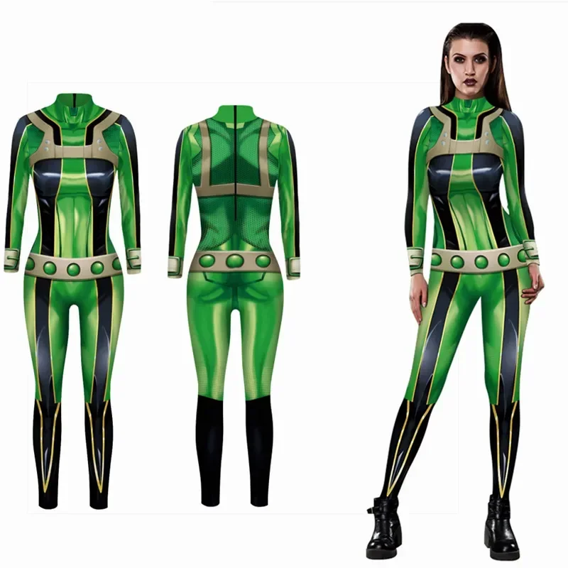 My Hero Academia Cosplay Costume Unisex Digital Printing Froppy Tsuyu Asui Bodysuit Jumpsuits Party Costume Fabric stretchable
My Hero Academia Cosplay Costume Unisex Digital Printing Froppy Tsuyu Asui Bodysuit Jumpsuits Party Costume Fabric stretchable