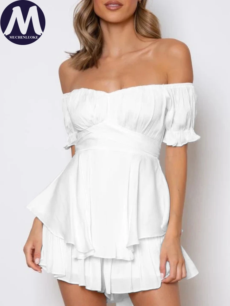 Chic and Elegant Woman Jumpsuit Summer Solid Slash Neck Lantern Sleeve Shorts Jumpsuits Sexy Casual High Waisted Women's Rompers
Chic and Elegant Woman Jumpsuit Summer Solid Slash Neck Lantern Sleeve Shorts Jumpsuits Sexy Casual High Waisted Women's Rompers