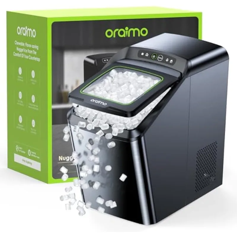 

Льдогенератор Oraimo Nugget, столешница для льда, 26 фунтов/день, безвредный для зубов жевательный лед