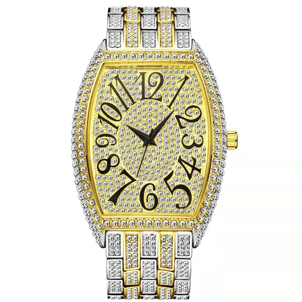 Top Brand Missfox Quartz Men's Watch Luxury Full Diamond Watches Women Fashion Digital Dial Big Tonneau Clock relogio masculino
Top Brand Missfox Quartz Men's Watch Luxury Full Diamond Watches Women Fashion Digital Dial Big Tonneau Clock relogio masculino