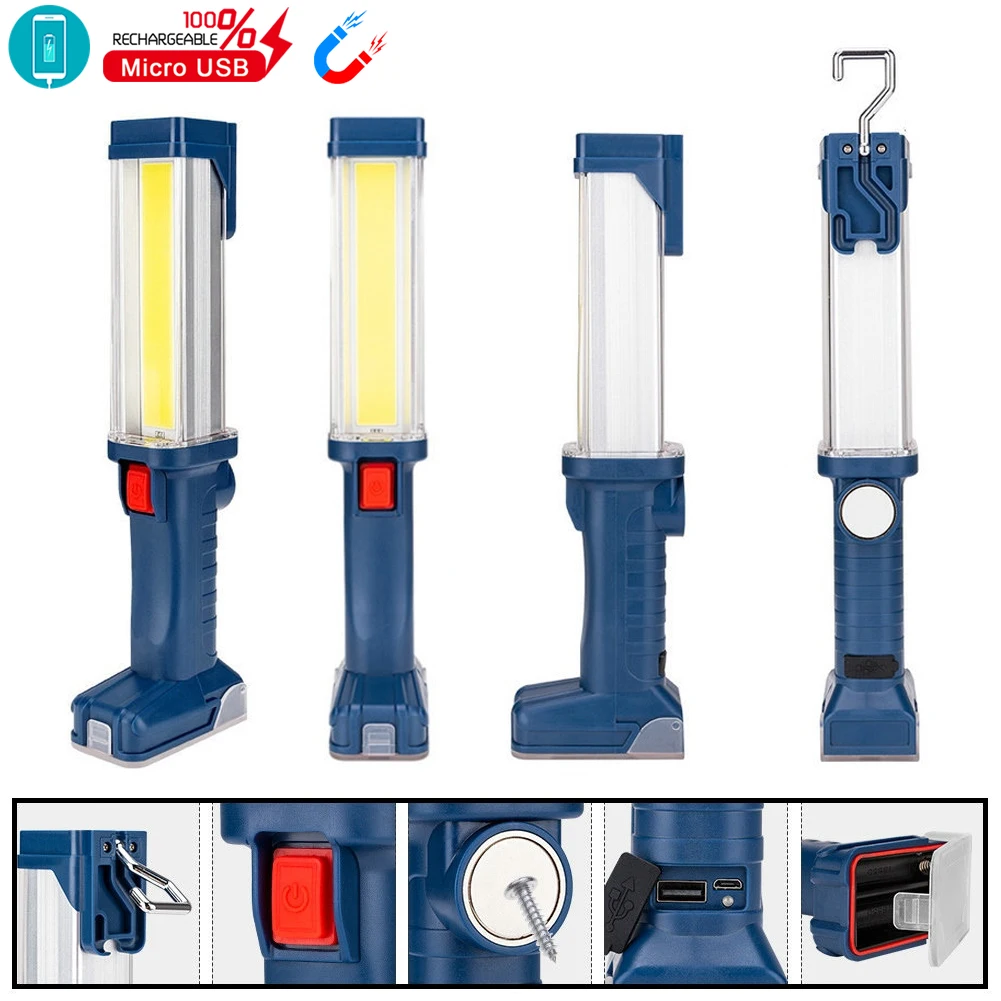 Rechargeable LED Flashlight COB Magnetic BBQ Torch Car Repaire Hand-held Work Light Hook Camping Lamp 18650 Power Bank Lanterns
Rechargeable LED Flashlight COB Magnetic BBQ Torch Car Repaire Hand-held Work Light Hook Camping Lamp 18650 Power Bank Lanterns