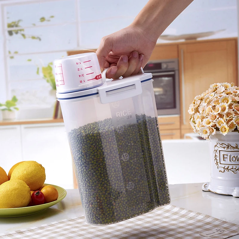 Big 2KG Plastic Cereal Dispenser Storage Box Kitchen Food Grain Rice Container with Dispensing mouth bottle case for Food seeds
Big 2KG Plastic Cereal Dispenser Storage Box Kitchen Food Grain Rice Container with Dispensing mouth bottle case for Food seeds