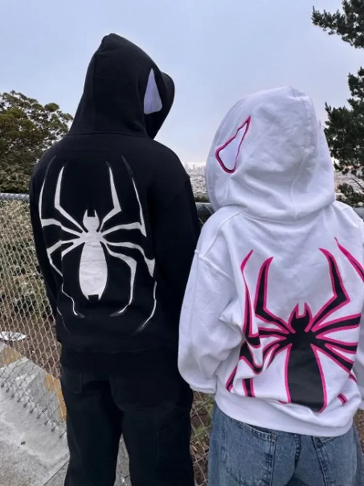 Autumn Winter Harajuku Casual Loose Hooded Sweatshirt Y2k Men Spider Print Hoodies Women Hip Hop Zipper Long Sleeve Jacket Coats
Autumn Winter Harajuku Casual Loose Hooded Sweatshirt Y2k Men Spider Print Hoodies Women Hip Hop Zipper Long Sleeve Jacket Coats