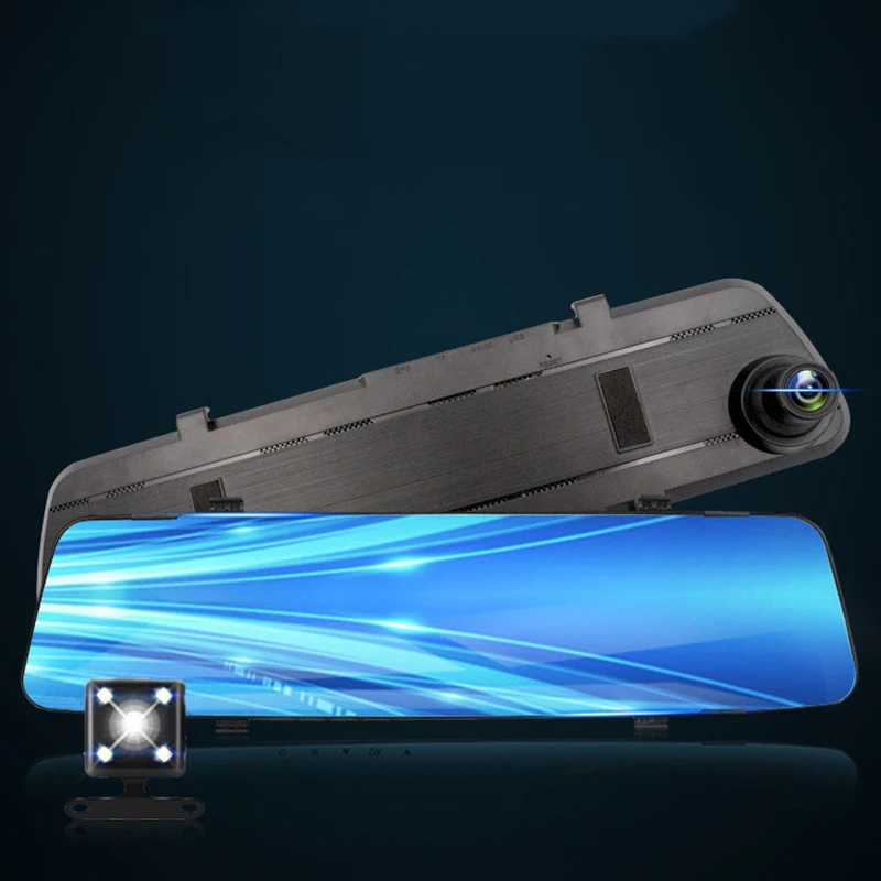 

1080P 4.3in Full HD Cycle Recording Dash Cam Video Recorder Mirror Dashcam Dash Cam 24H Car DVR Dash Camera Rear View Dual Lens