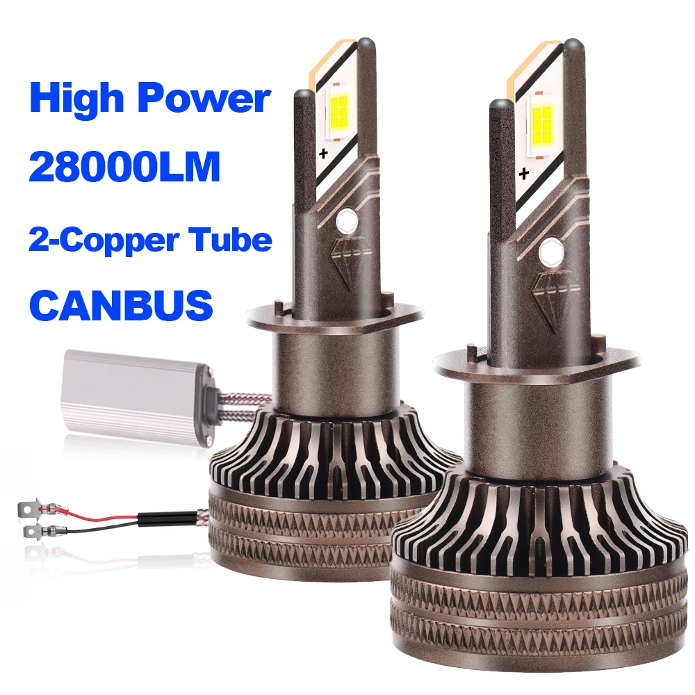 

LED 28000LM 160W H4 H7 H11 Car Headlights H8 H9 H1 HB3 9005 HB4 9006 CSP Turbo Fan Canbus Headlamp Bulb 12V with Two Copper Tube