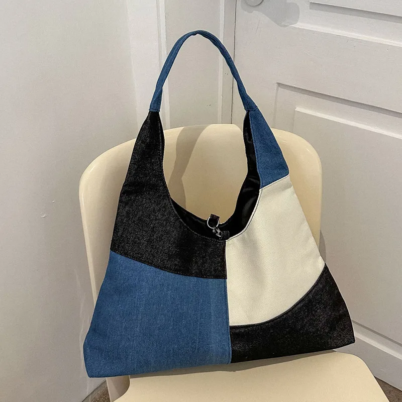 Women Shoppers Bags Canvas Large Capacity Handbag Ladies Casual Tote Sac A Main Femme Fashion Splice Shoulder Bag Travel Bags
Women Shoppers Bags Canvas Large Capacity Handbag Ladies Casual Tote Sac A Main Femme Fashion Splice Shoulder Bag Travel Bags