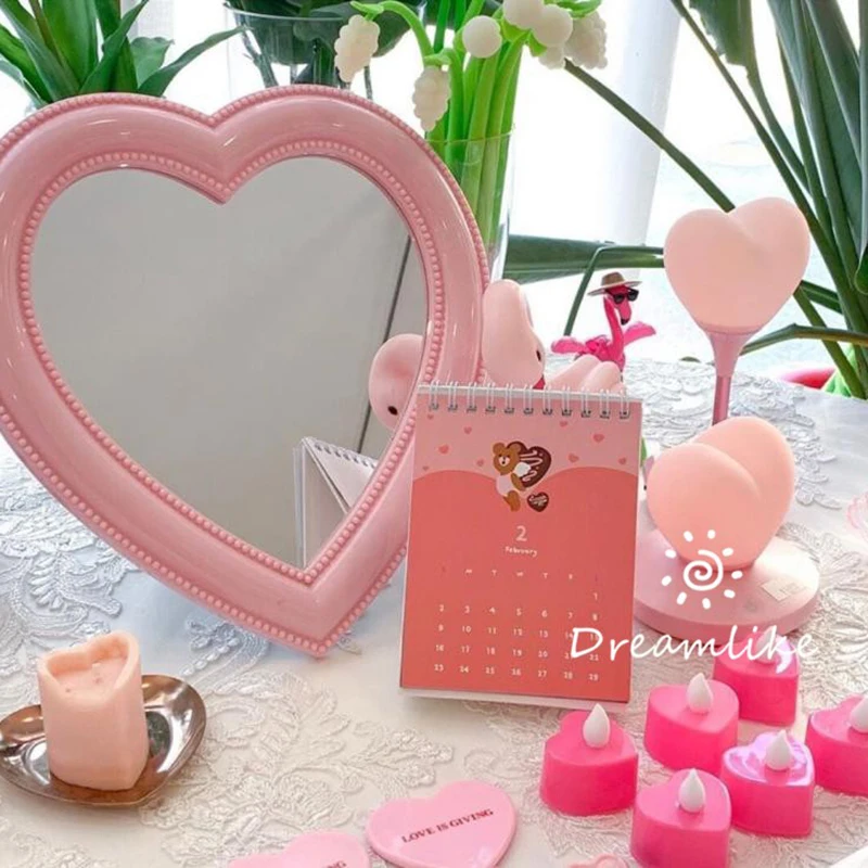 Cartoon Heart Decorative Mirror Flexible Korean Table Portable Aesthetic Mirror Bedroom Vanity Small Miroir Coeur Room Decor
Cartoon Heart Decorative Mirror Flexible Korean Table Portable Aesthetic Mirror Bedroom Vanity Small Miroir Coeur Room Decor