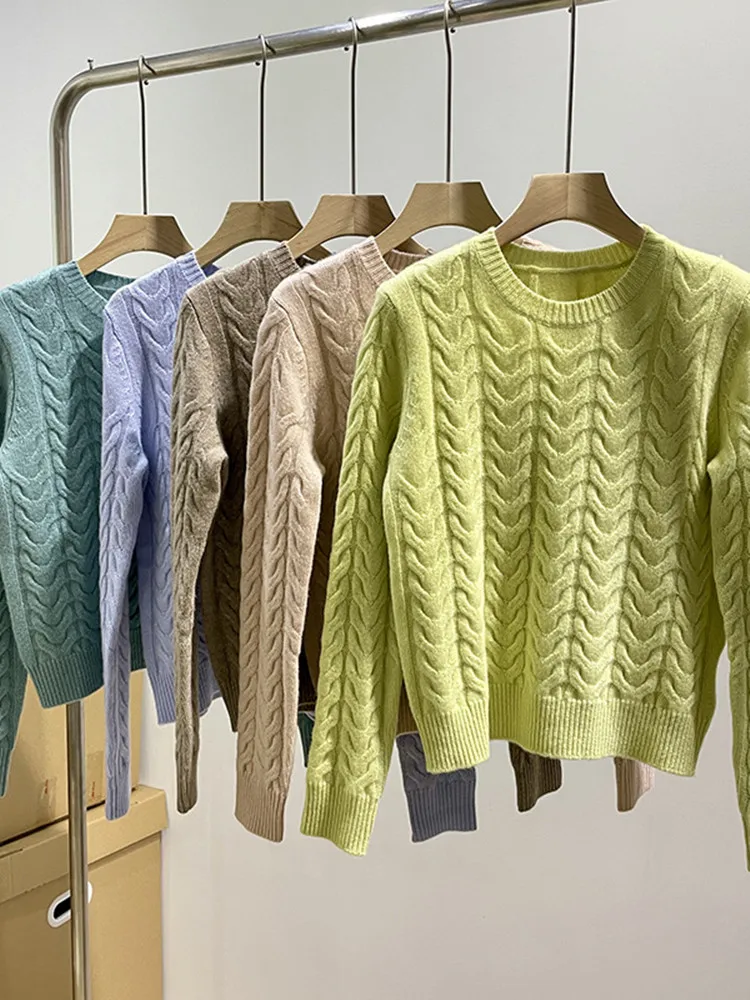 Multiple Colors Women 100% Cashmere Sweater Twisted Loose Ladies O-Neck All-Match Long Sleeve Pullover Fall Winter 2023
Multiple Colors Women 100% Cashmere Sweater Twisted Loose Ladies O-Neck All-Match Long Sleeve Pullover Fall Winter 2023