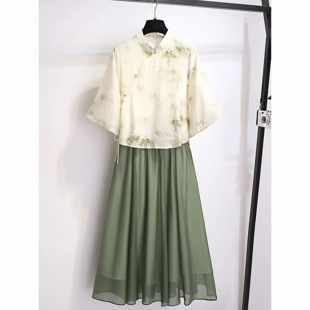 Chinese Style New Chinese Fake Two-piece Dress Elegant Female Summer Girl Niche Design Retro Sweet Cool Slim Skirt Femme l389
Chinese Style New Chinese Fake Two-piece Dress Elegant Female Summer Girl Niche Design Retro Sweet Cool Slim Skirt Femme l389