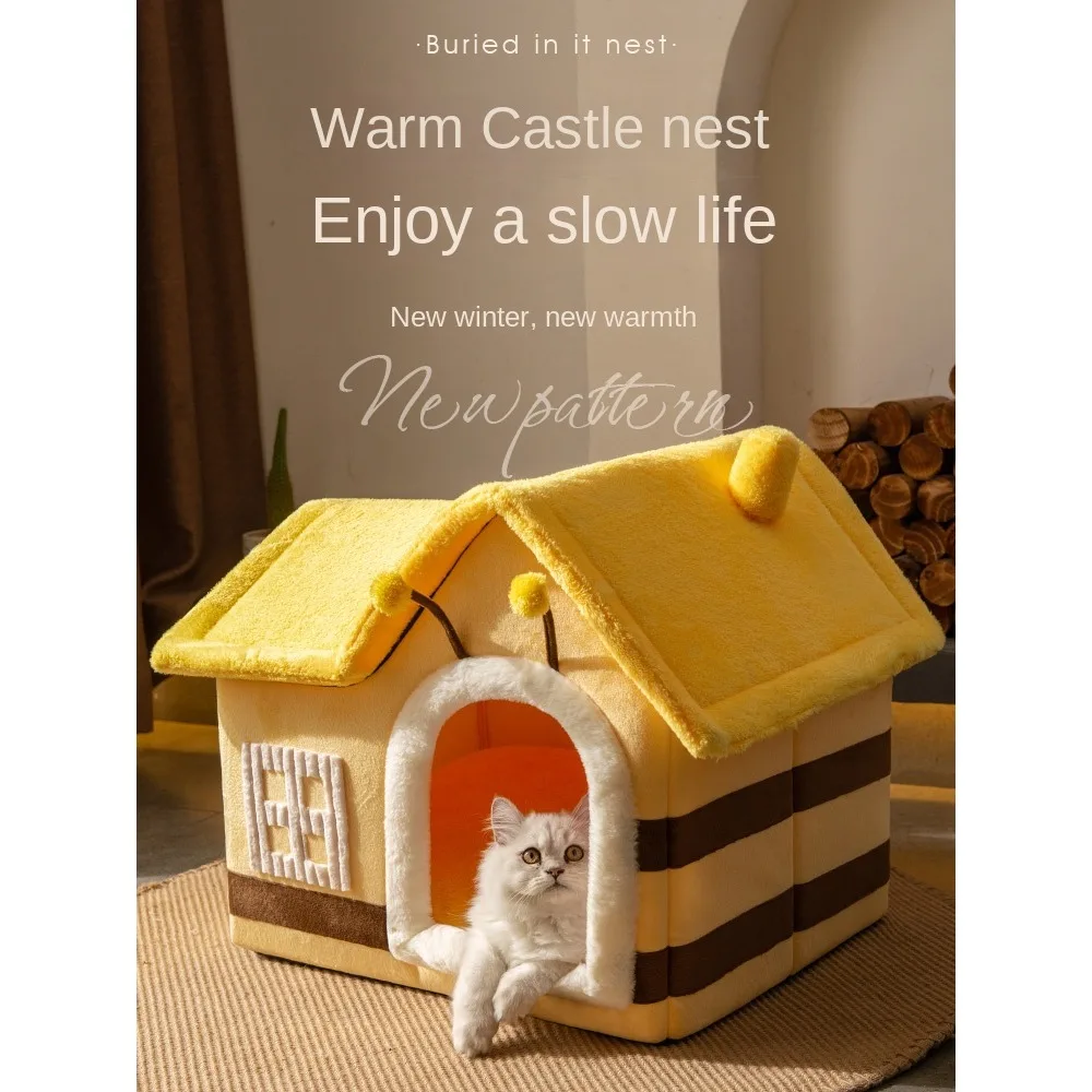 

Cat's Nest Warm House in Winter Closed Bed House Villa Removable and Washable Dog's Nest Four Seasons General Winter C