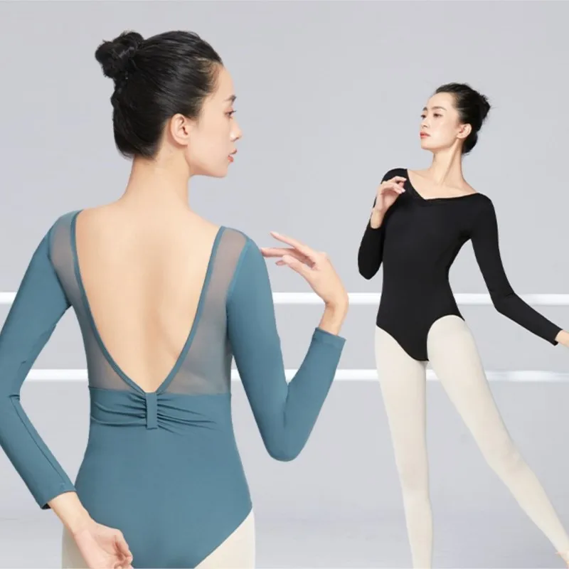 Backless Ballet Leotard for Women long sleeve mesh splice dance Costume Adult Elegant Ballet Gymnastic Bodysuit Practice Clothes
Backless Ballet Leotard for Women long sleeve mesh splice dance Costume Adult Elegant Ballet Gymnastic Bodysuit Practice Clothes