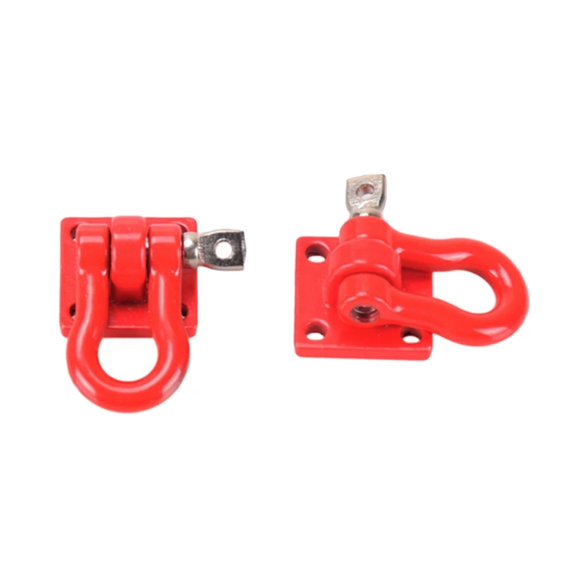 

12X Metal Climbing Trailer Tow Hook Hooks Buckle, Winch Shackles Accessory For 1/10 Scale RC Crawler Truck D90 SCX10,Red-Drop Sh