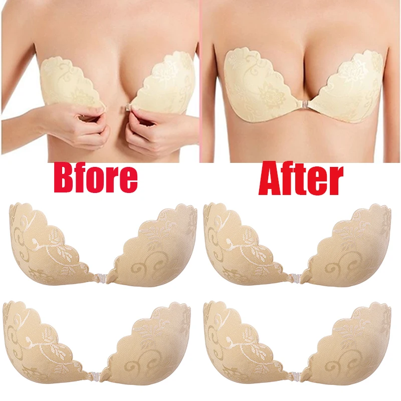 

New Strapless Silicone Chest Stickers Lift Up Nude Bra Women Reusable Push Up Adhesive Pasty Bras Nipple Cover Lingerie Padding