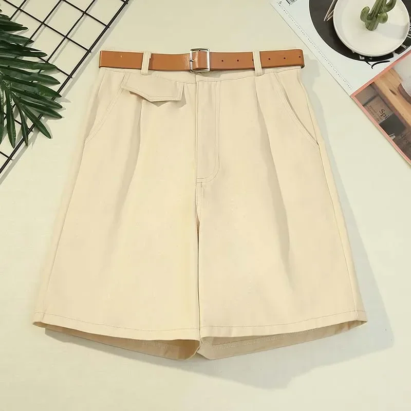 

Shorts women's 2021 new high waist loose five-point pants gray22