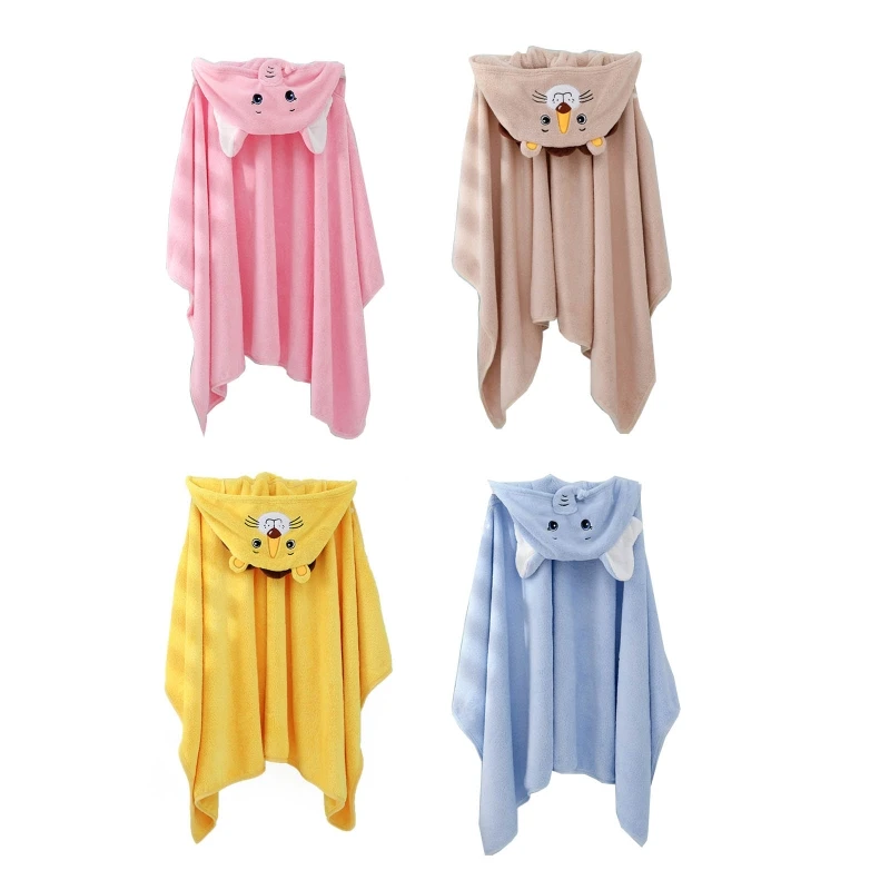 

Baby Hooded Bath Towel Receiving Blanket Cartoon Animal Towel Coral Fleece Cape Bathrobe Cloak Poncho