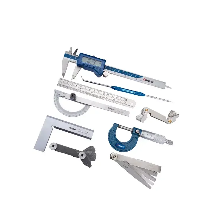 Dasqua 0-150mm Digimatic Vernier Caliper 0-180 Degree Protractor 0-25mm Outside Micrometer Radius Gauge Feeler Gauge Metrology
Dasqua 0-150mm Digimatic Vernier Caliper 0-180 Degree Protractor 0-25mm Outside Micrometer Radius Gauge Feeler Gauge Metrology